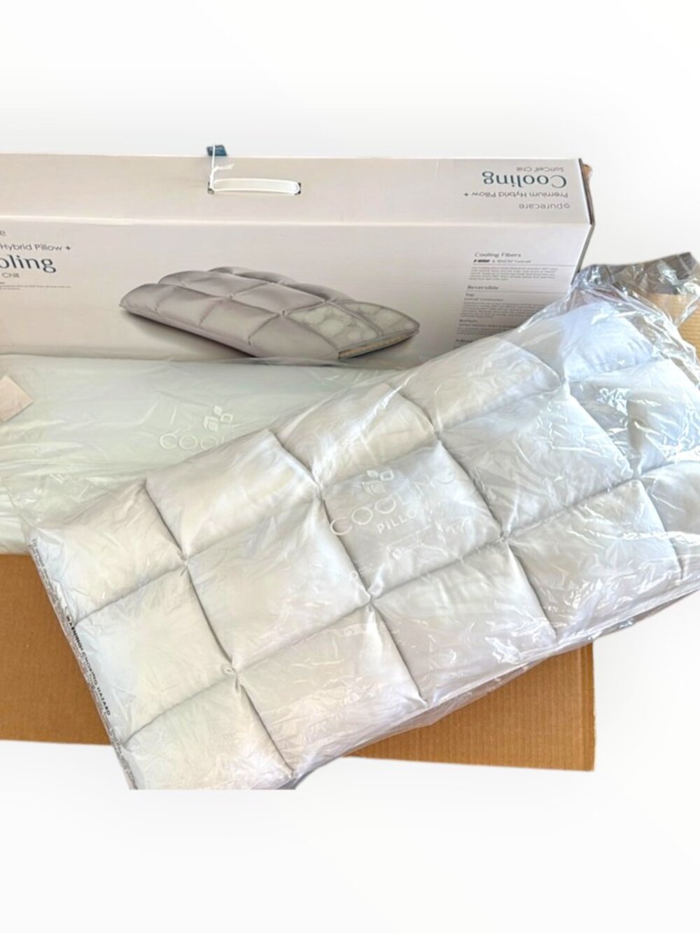 NWT PureCare SUB-0 SoftCell Chill Cooling Pillow King Luxury Hot Sleeper Hybrid